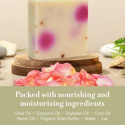 360Feel Floral Handmade Soap Bar 5oz | Exfoliating with Rose Petals & Essential Oils for Sensitive Skin thumbnail 4