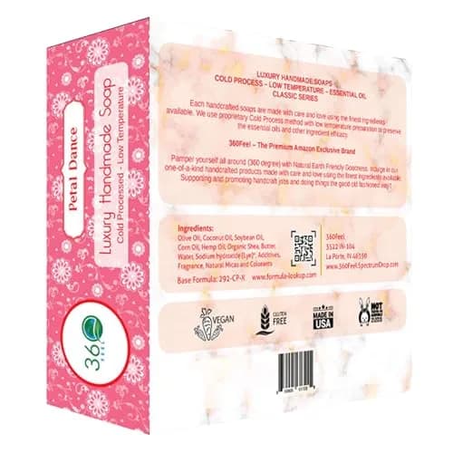 360Feel Floral Handmade Soap Bar 5oz | Exfoliating with Rose Petals & Essential Oils for Sensitive Skin thumbnail 2