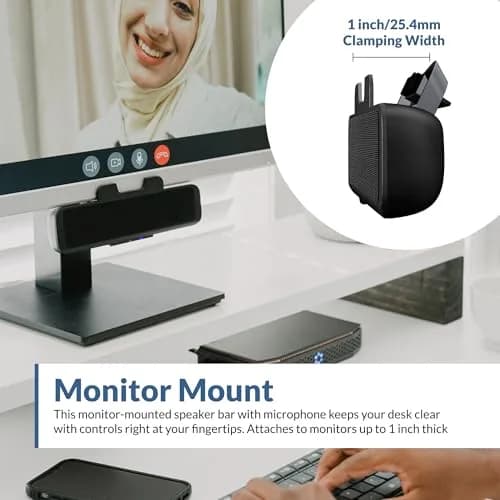 Cyber Acoustics CA-2890BT USB & Bluetooth Speaker Bar 15.5cm (6.1 in) | Compact, High-Quality Sound for Desktop thumbnail 2