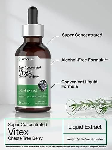 Horbäach Vitex Berry Chasteberry Extract Tincture 2 fl oz | Women's Hormone Support, Alcohol-Free Liquid thumbnail 4