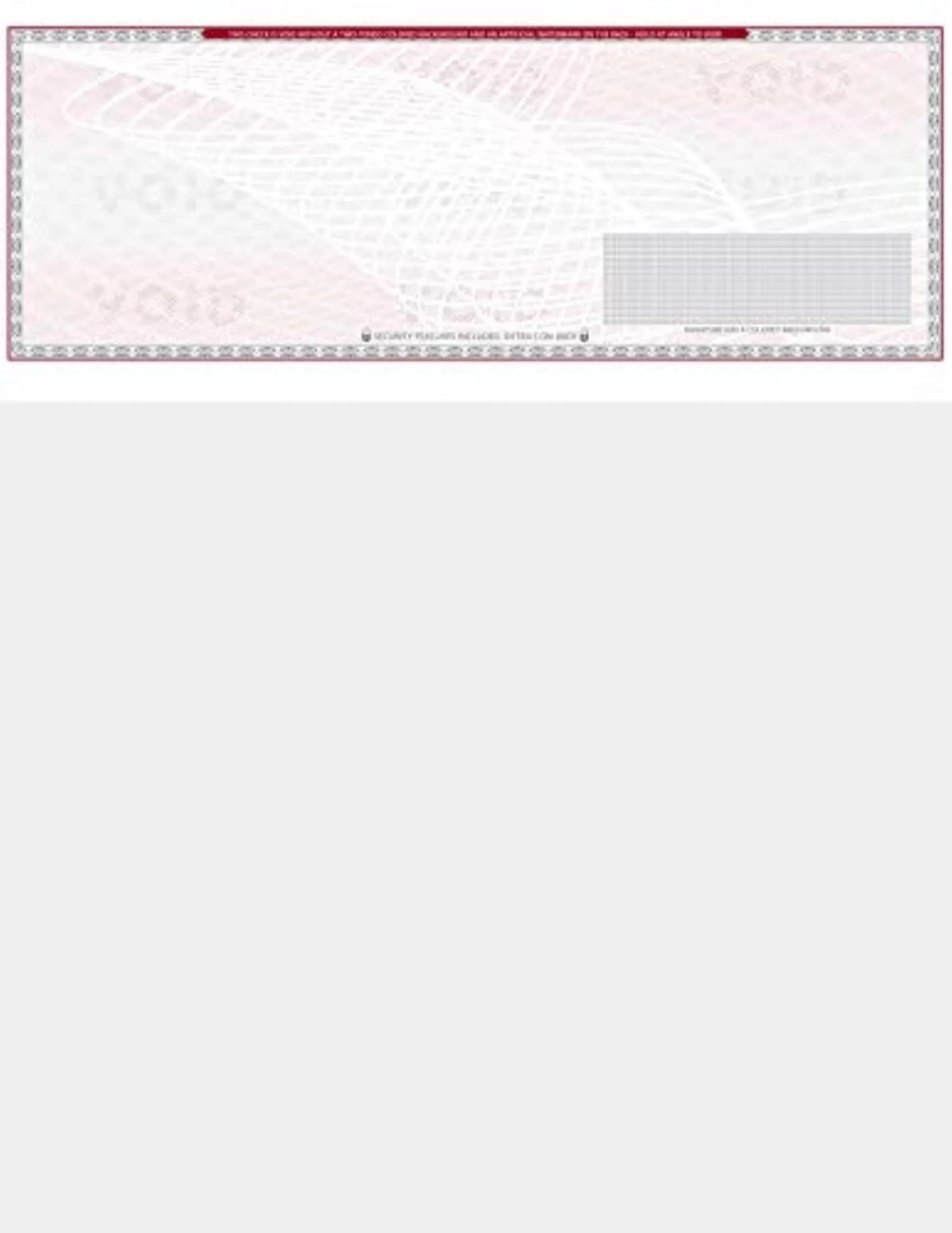Compuchecks 100 Blank Check Stock Grey/Red Art Deco | High Security, 8.5 x 11 inches, 70# Paper (100 check sheets)