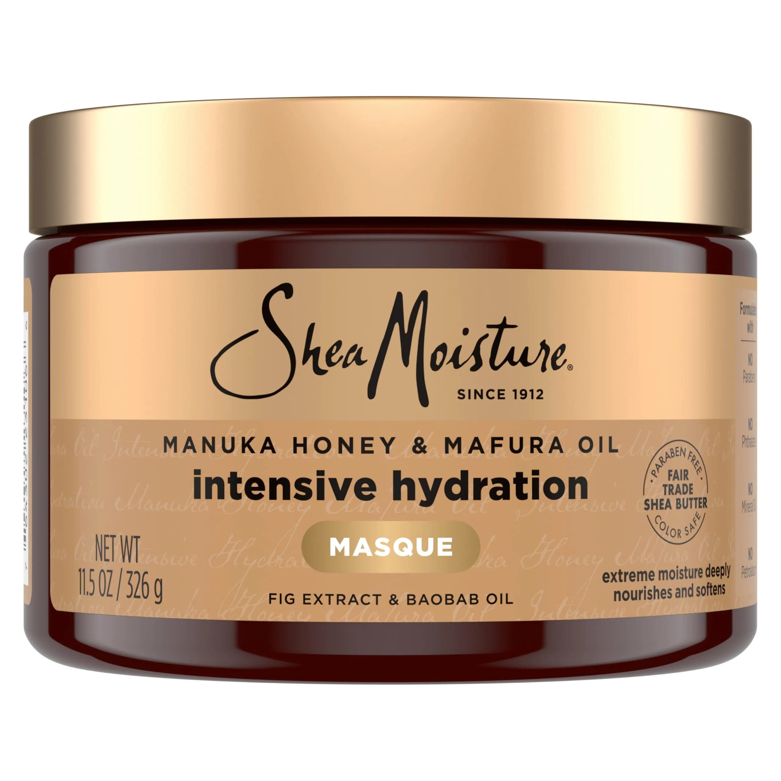 SheaMoisture Intensive Hydration Hair Masque Manuka Honey & Mafura Oil 340ml (11.5 oz) | Deep Conditioning for Dry, Damaged Hair - main product image