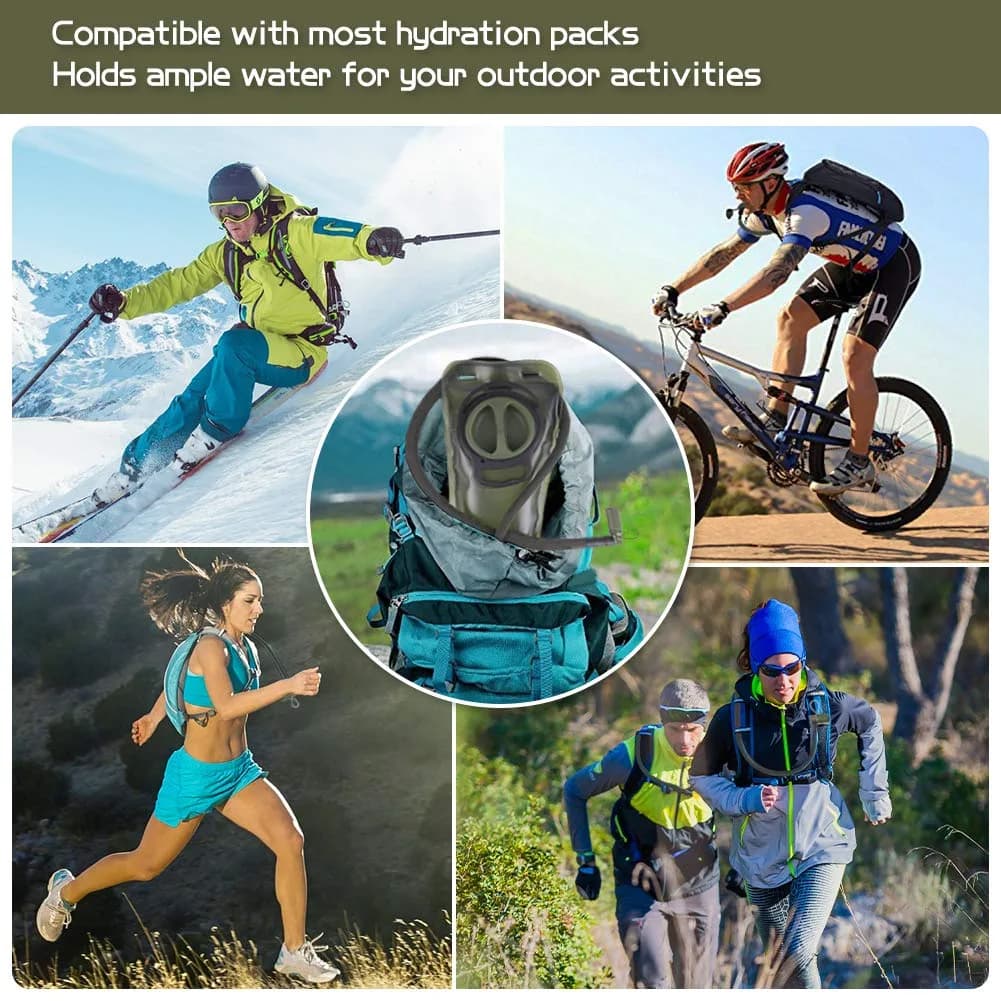 LANNEY 2L Hydration Bladder with Insulated Tube | Military Green Water Storage Bag for Hiking Backpacks - view 7