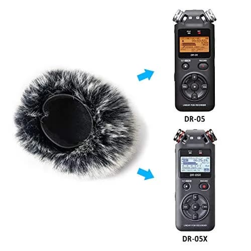 YOUSHARES DR05X Windscreen Muff for Tascam DR-05X DR-05 Portable Recorders | Artificial Fur Wind Screen thumbnail 3