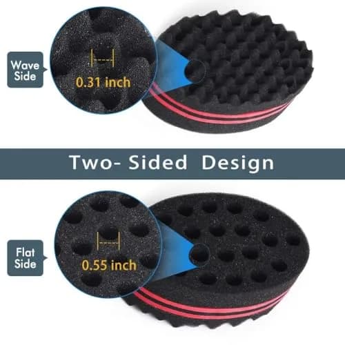 BE BIGEDDIE Magic Sponge Brush for Afro Curls 6.29 Inch | Twist Sponge with Pick Comb (2 PACK) thumbnail 2