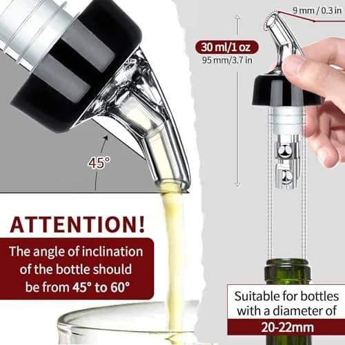 SuproBarware Automatic Measured Bottle Pourer 1oz | Accurate Liquor Dispenser for Home & Bar thumbnail 3