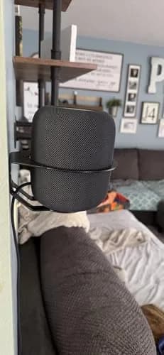 ALLICAVER Black Metal Wall Mount Compatible with Apple HomePod 2nd Gen Speaker Holder | Space-Saving Wall Mount for HomePod thumbnail 7
