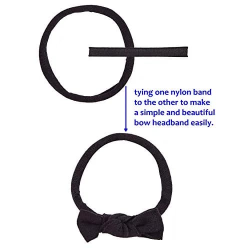 inSowni 50 Pack Super Soft Stretchy DIY Solid Nylon Headbands Baby Hair Bands One Size Fits All (Black) thumbnail 5