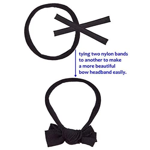 inSowni 50 Pack Super Soft Stretchy DIY Solid Nylon Headbands Baby Hair Bands One Size Fits All (Black) thumbnail 6