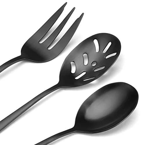 Sharecook 5-Piece Matte Black Flatware Set | Durable Stainless Steel Dining Cutlery (18/0, Satin Finish) thumbnail 4