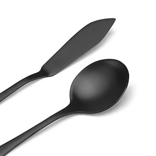Sharecook 5-Piece Matte Black Flatware Set | Durable Stainless Steel Dining Cutlery (18/0, Satin Finish) thumbnail 3