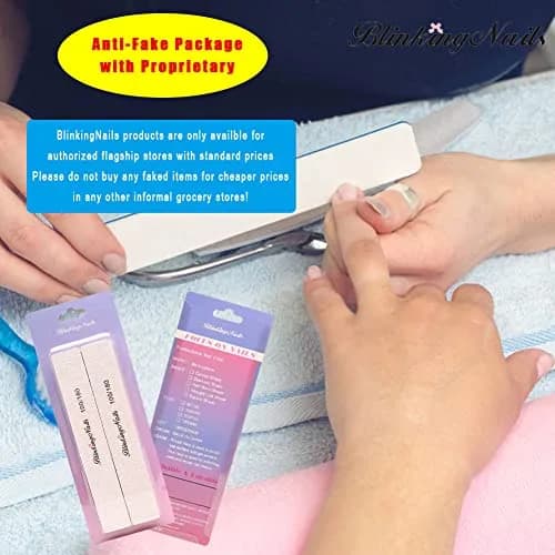 BlinkingNails 10Pcs Nail File 100/180 Grit Double-Sided Washable Nail File | Professional Manicure Tool thumbnail 5