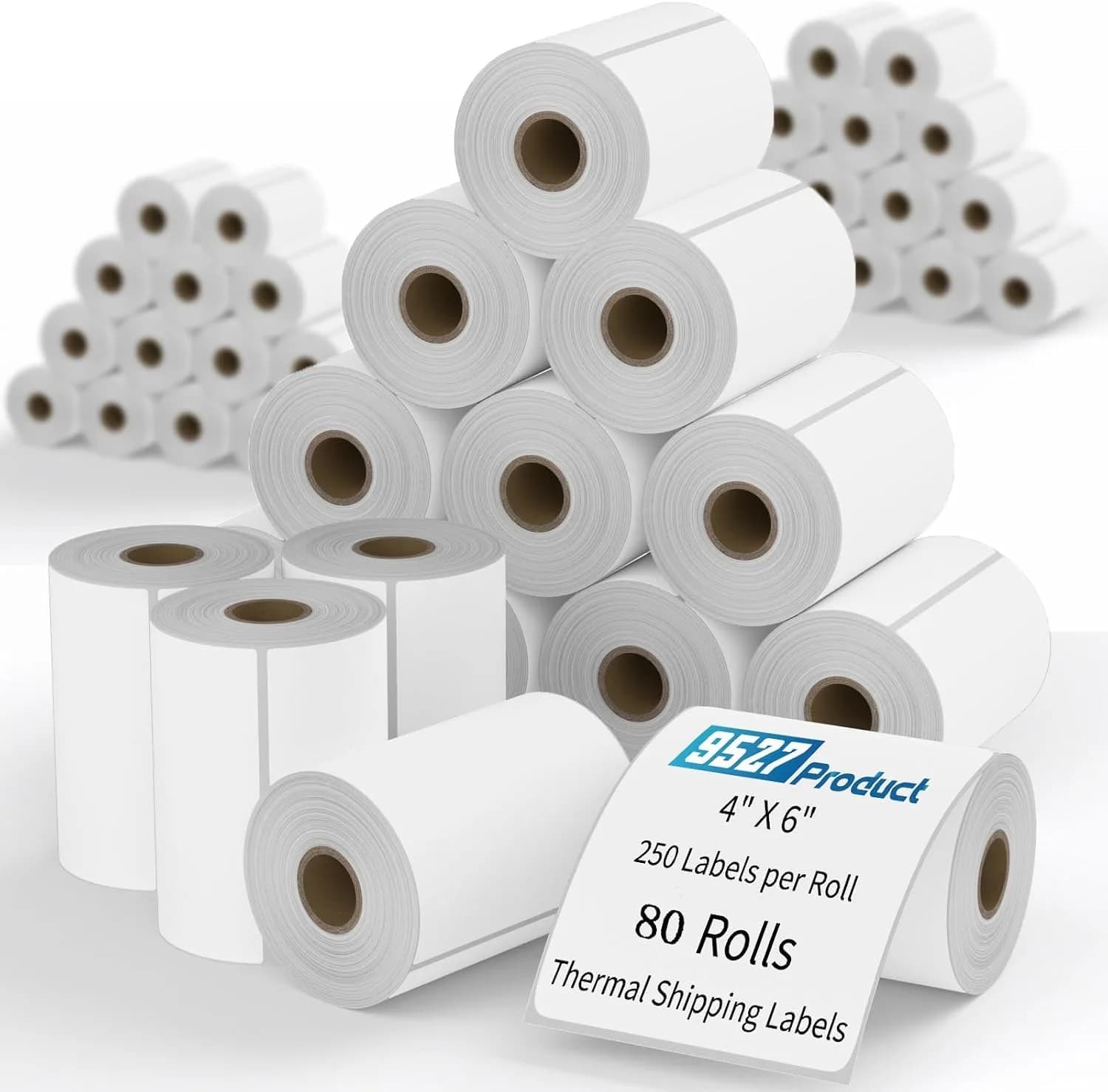 9527 Product 4x6 Direct Thermal Shipping Labels, 20000 Labels (80 Rolls) | Compatible with Zebra Printers - main product image