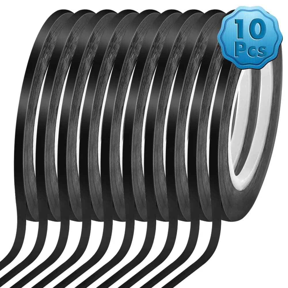 cridoz White Pinstripe Tape 1/8 inch x 108 ft (10 Rolls) | Grid Marking & Organization Tape - main product image