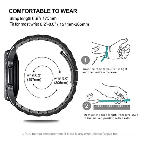 DEALELE Stainless Steel Watch Band Compatible with Samsung Galaxy Watch 7 / FE / 6 / 6 Classic / 5 / 5 Pro / 4 / 4 Classic / Galaxy 3 41mm, 20mm thumbnail 7