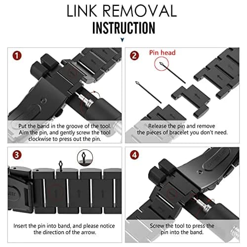 DEALELE Stainless Steel Watch Band Compatible with Samsung Galaxy Watch 7 / FE / 6 / 6 Classic / 5 / 5 Pro / 4 / 4 Classic / Galaxy 3 41mm, 20mm thumbnail 8