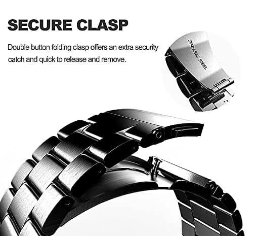 DEALELE Stainless Steel Watch Band Compatible with Samsung Galaxy Watch 7 / FE / 6 / 6 Classic / 5 / 5 Pro / 4 / 4 Classic / Galaxy 3 41mm, 20mm thumbnail 3