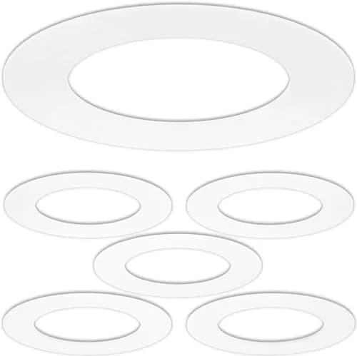 HARRRRD Gloss White Goof Trim Ring 5 Pack for 4" Recessed Cans | Outer 6.7" Inner 4.25" Plastic Trim thumbnail 1