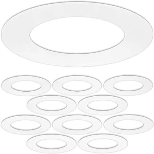 HARRRRD Gloss White Goof Trim Ring for 4" Recessed Cans, 10 Pack | Covers 6.7" Outer Diameter Holes thumbnail 1