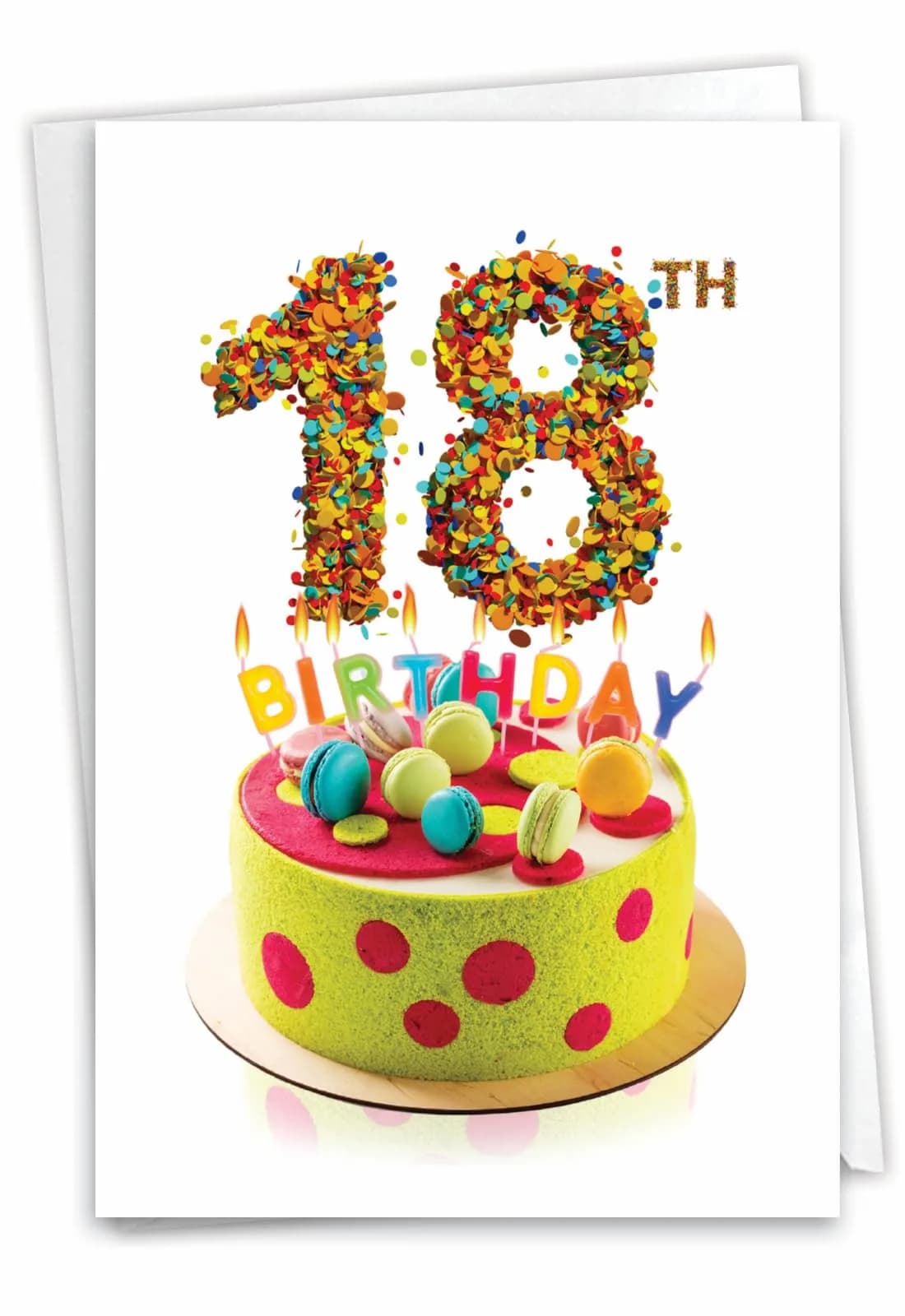 The Best Card Company 21st Happy Birthday Card with Envelope | Milestone Bday Cake, 21 Years Old, Congrats Notecard (1 Card, 5x7 Inch) — Multicolored