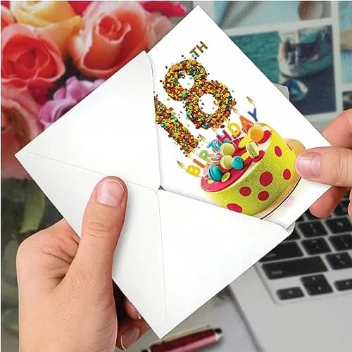 The Best Card Company 18th Happy Birthday Greeting Card 12.95 cm x 17.15 cm | Milestone Birthday Celebration thumbnail 6
