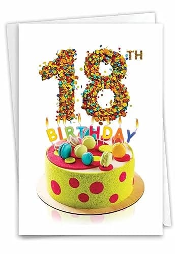 The Best Card Company 18th Happy Birthday Greeting Card 12.95 cm x 17.15 cm | Milestone Birthday Celebration thumbnail 1