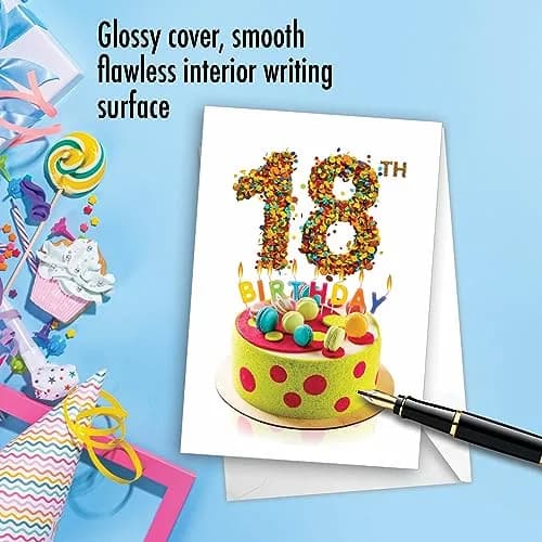 The Best Card Company 18th Happy Birthday Greeting Card 12.95 cm x 17.15 cm | Milestone Birthday Celebration thumbnail 3