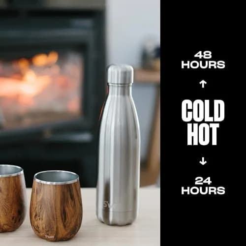 S'well Vacuum-Insulated Stainless Steel Water Bottle 25 oz Silver Lining | Keeps Drinks Cold 48h & Hot 24h, Condensation-Free, Reusable thumbnail 3