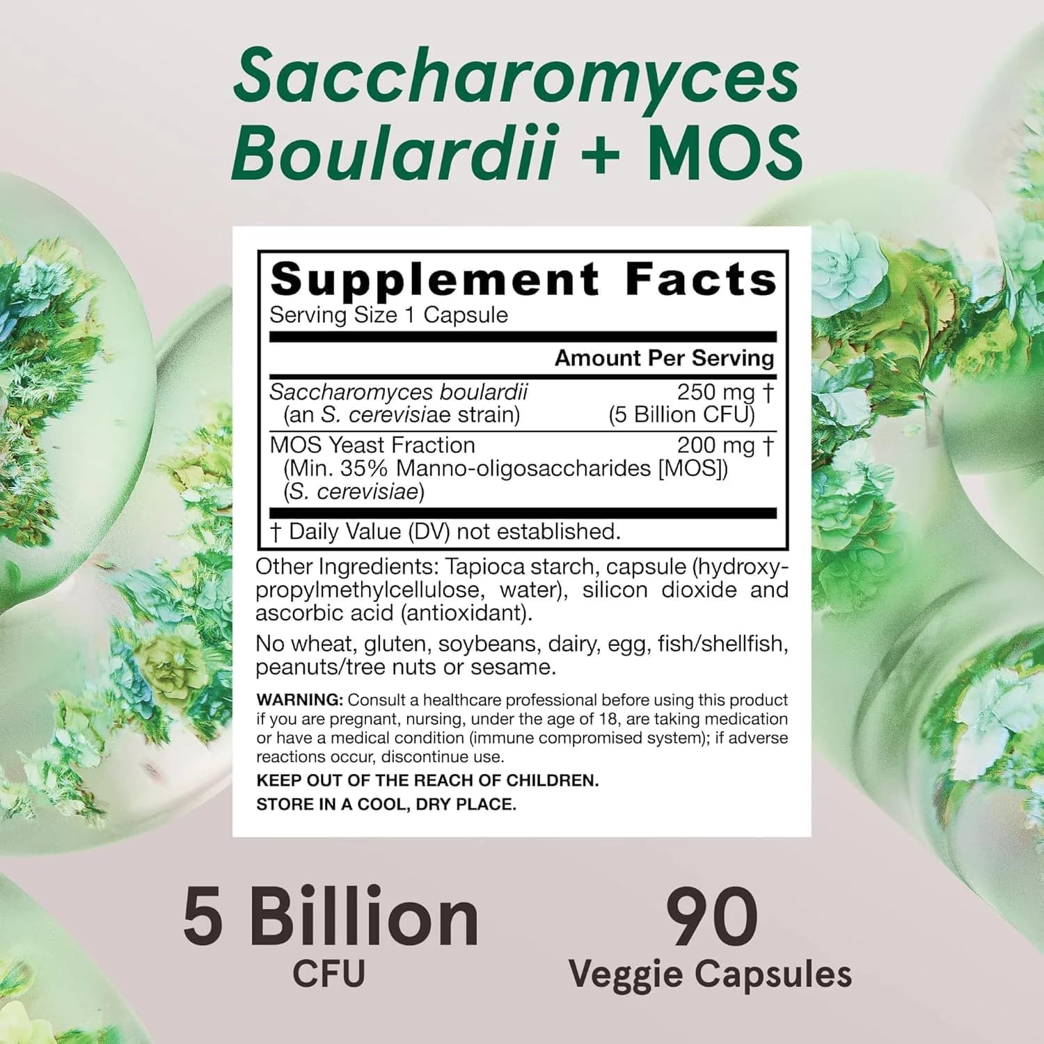 Jarrow Formulas Saccharomyces Boulardii + MOS 180 Servings (90 Count Pack of 2) | Probiotic + Prebiotic for Digestive Health Support - view 6