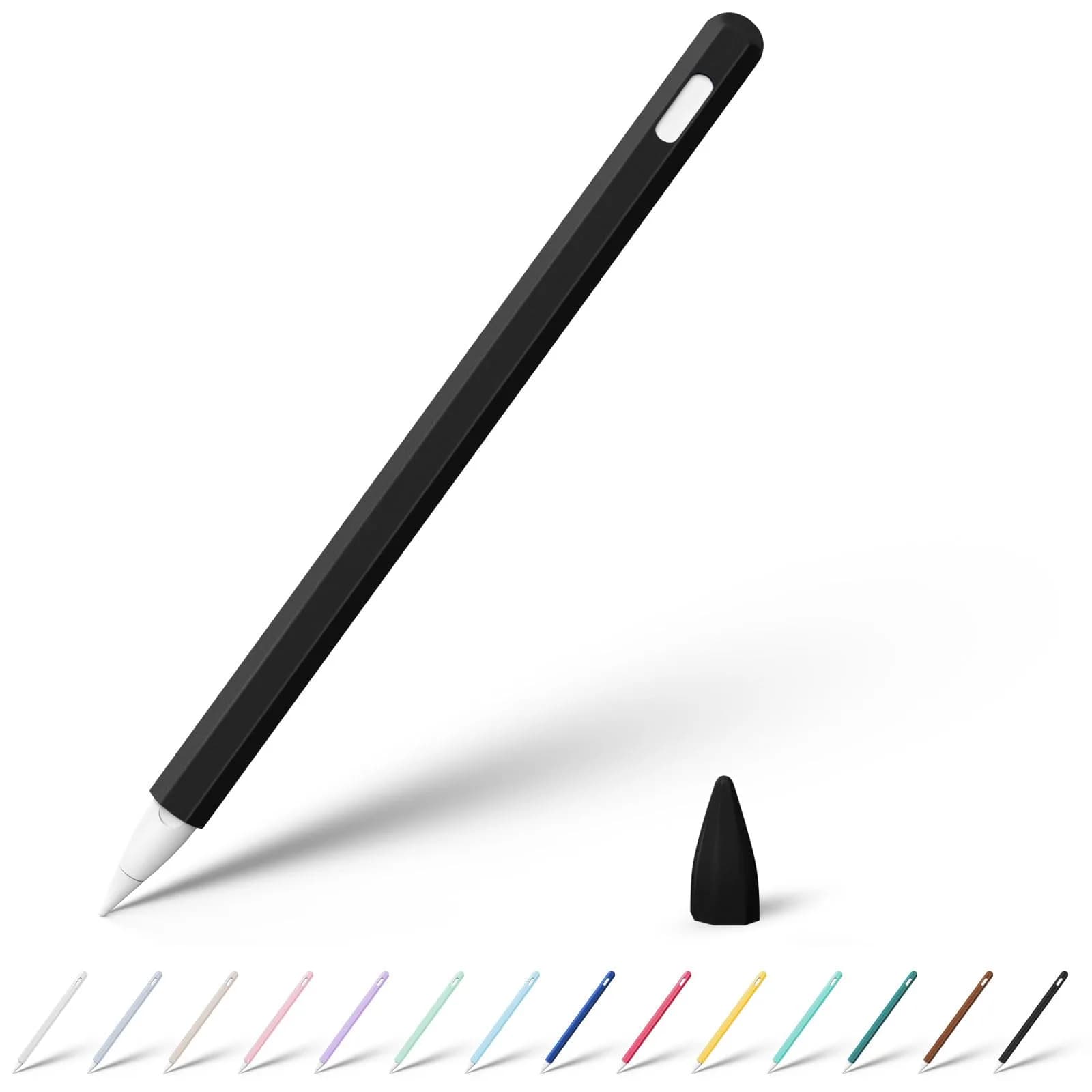 KELIFANG Silicone Case for Apple Pencil 2nd Gen & Pro 2024 | Protective Sleeve & Tip Cap, Black