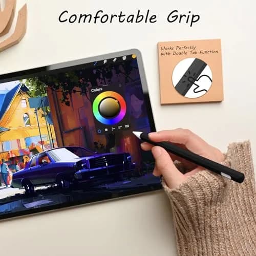 KELIFANG Silicone Case for Apple Pencil 2nd Gen & Pro 2024 | Protective Sleeve & Tip Cap, Black thumbnail 4