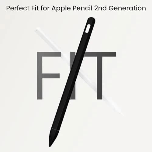 KELIFANG Silicone Case for Apple Pencil 2nd Gen & Pro 2024 | Protective Sleeve & Tip Cap, Black thumbnail 5