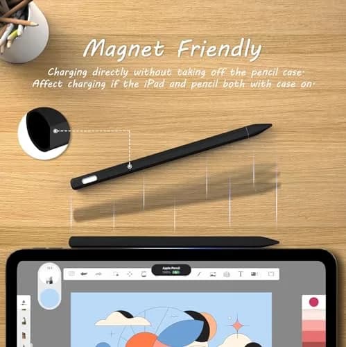 KELIFANG Silicone Case for Apple Pencil 2nd Gen & Pro 2024 | Protective Sleeve & Tip Cap, Black thumbnail 2