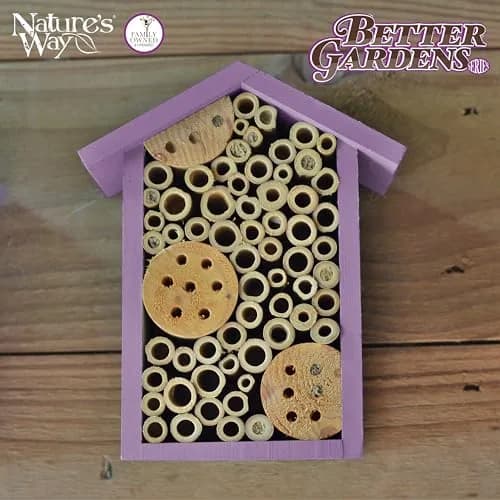 NATURE'S WAY Purple Bee House | Eco-Friendly Solitary Bee Habitat for Garden Pollination thumbnail 4