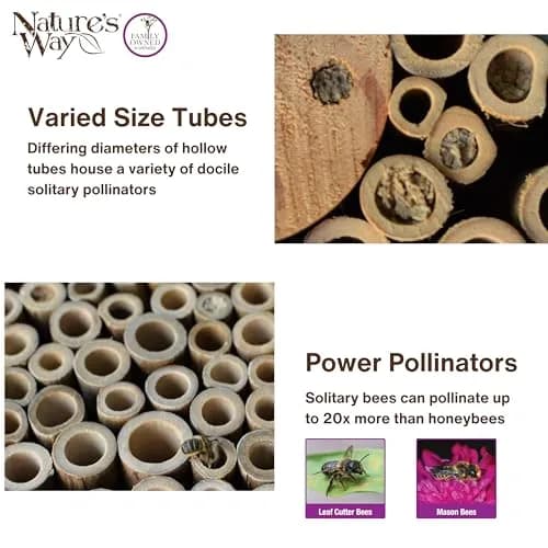 NATURE'S WAY Purple Bee House | Eco-Friendly Solitary Bee Habitat for Garden Pollination thumbnail 5