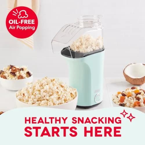 Dash Fresh Pop Popcorn Maker 16-Cup Aqua | Oil-Free Hot Air Popper for Family & Movie Nights thumbnail 2