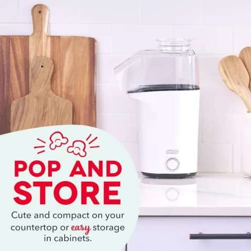 Dash Fresh Pop Hot Air Popcorn Maker, 16-Cup Capacity, White | Oil-Free Electric Popper for Healthy Snacks thumbnail 7