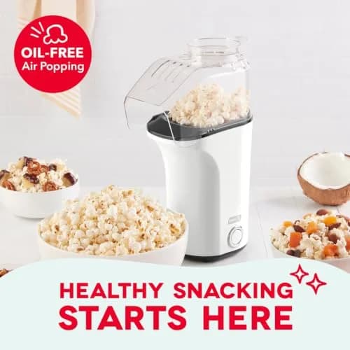Dash Fresh Pop Hot Air Popcorn Maker, 16-Cup Capacity, White | Oil-Free Electric Popper for Healthy Snacks thumbnail 2