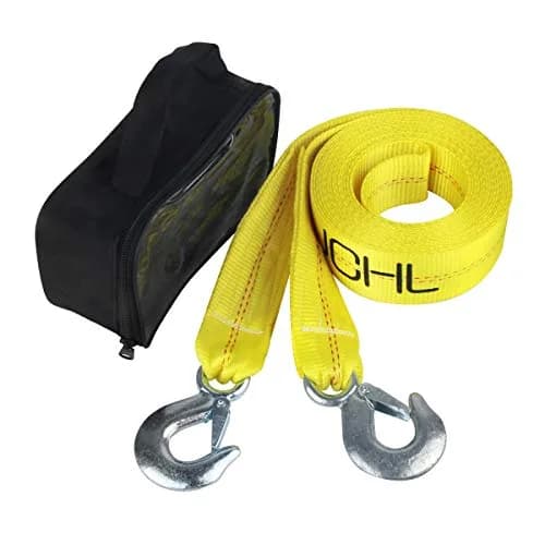 JCHL Nylon Tow Strap with Hooks 2"x20’ (6.1m) — 9072 kg (20,000 lbs) Capacity | Heavy Duty Recovery Rope for Cars, Trucks, SUVs thumbnail 1