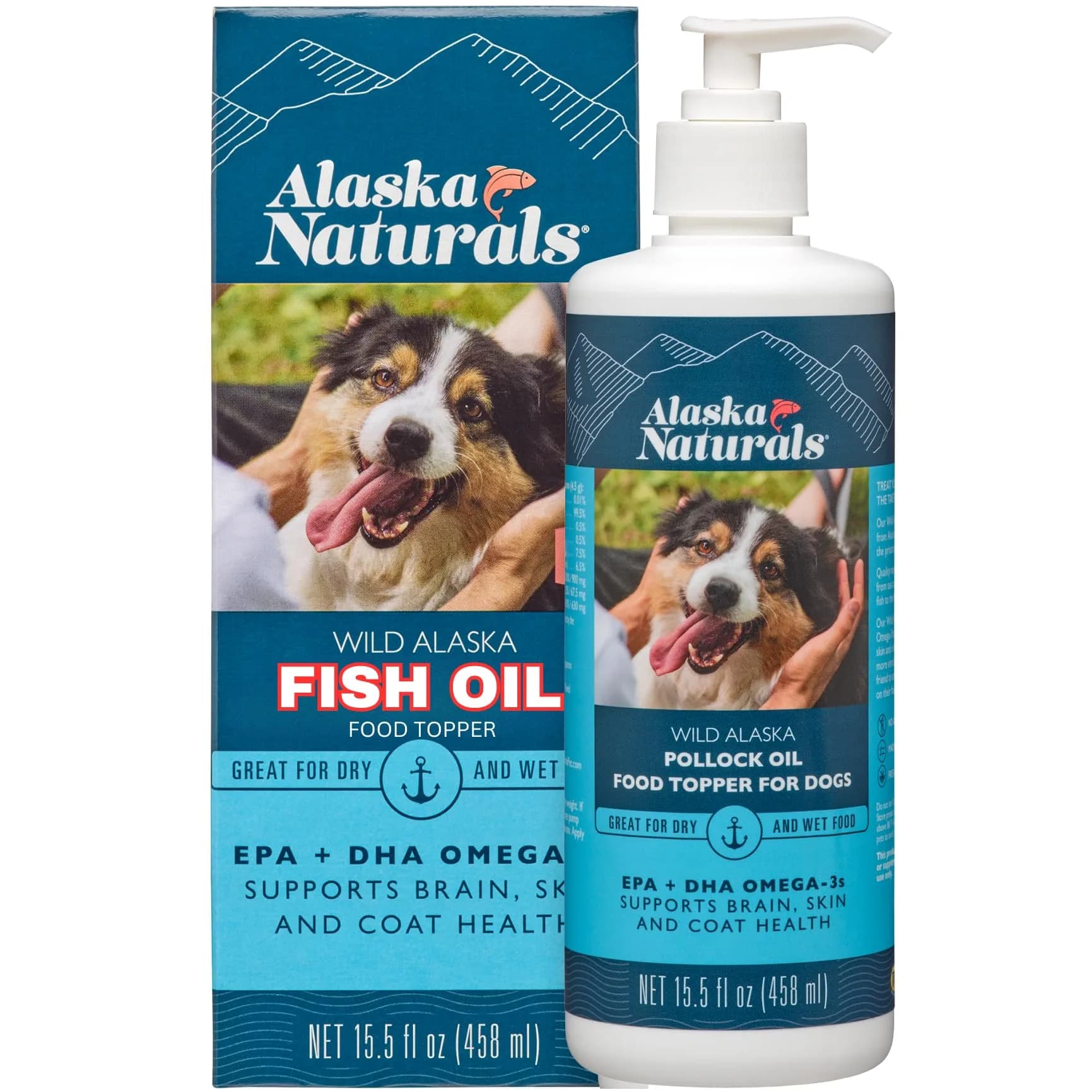 Alaska Naturals Wild Alaskan Fish Oil Supplement for Dogs Skin and Coat 15.5 oz | EPA DHA Omega-3 Fatty Acids Support