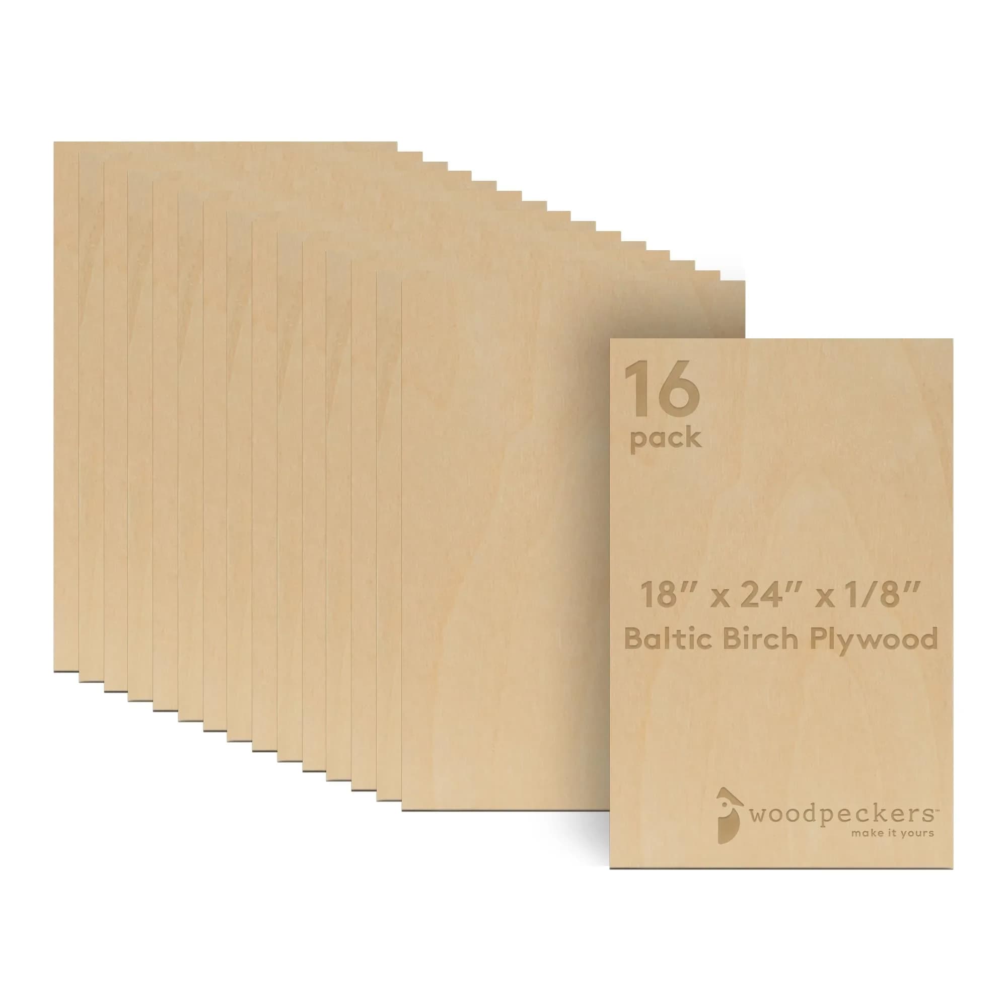 Woodpeckers 3 mm Baltic Birch Plywood 1/8 x 18 x 24 Inch | Strong, Durable Craft Wood Sheets