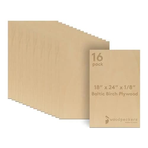 Woodpeckers 3 mm Baltic Birch Plywood 1/8 x 18 x 24 Inch | Strong, Durable Craft Wood Sheets thumbnail 1