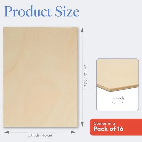 Woodpeckers 3 mm Baltic Birch Plywood 1/8 x 18 x 24 Inch | Strong, Durable Craft Wood Sheets thumbnail 2