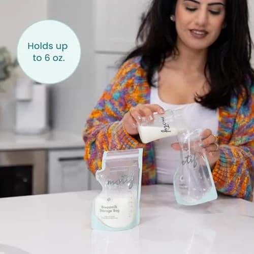 Motif Medical Breastmilk Storage Bags 6 oz (90 Count) | BPA-Free, Leak-Proof, Easy-Pour Spout thumbnail 3