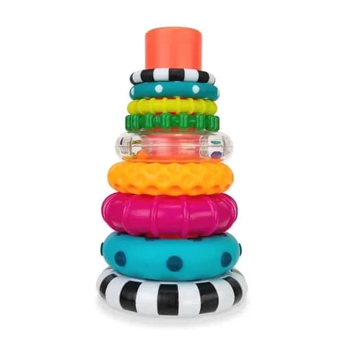 Sassy Stacks of Circles Stacking Ring STEM Learning Toy | 9 Pieces, 6-24 Months — 6-24 Month