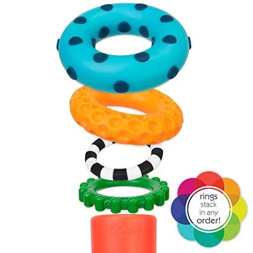 Sassy Stacks of Circles Stacking Ring STEM Learning Toy | 9 Pieces, 6-24 Months thumbnail 5