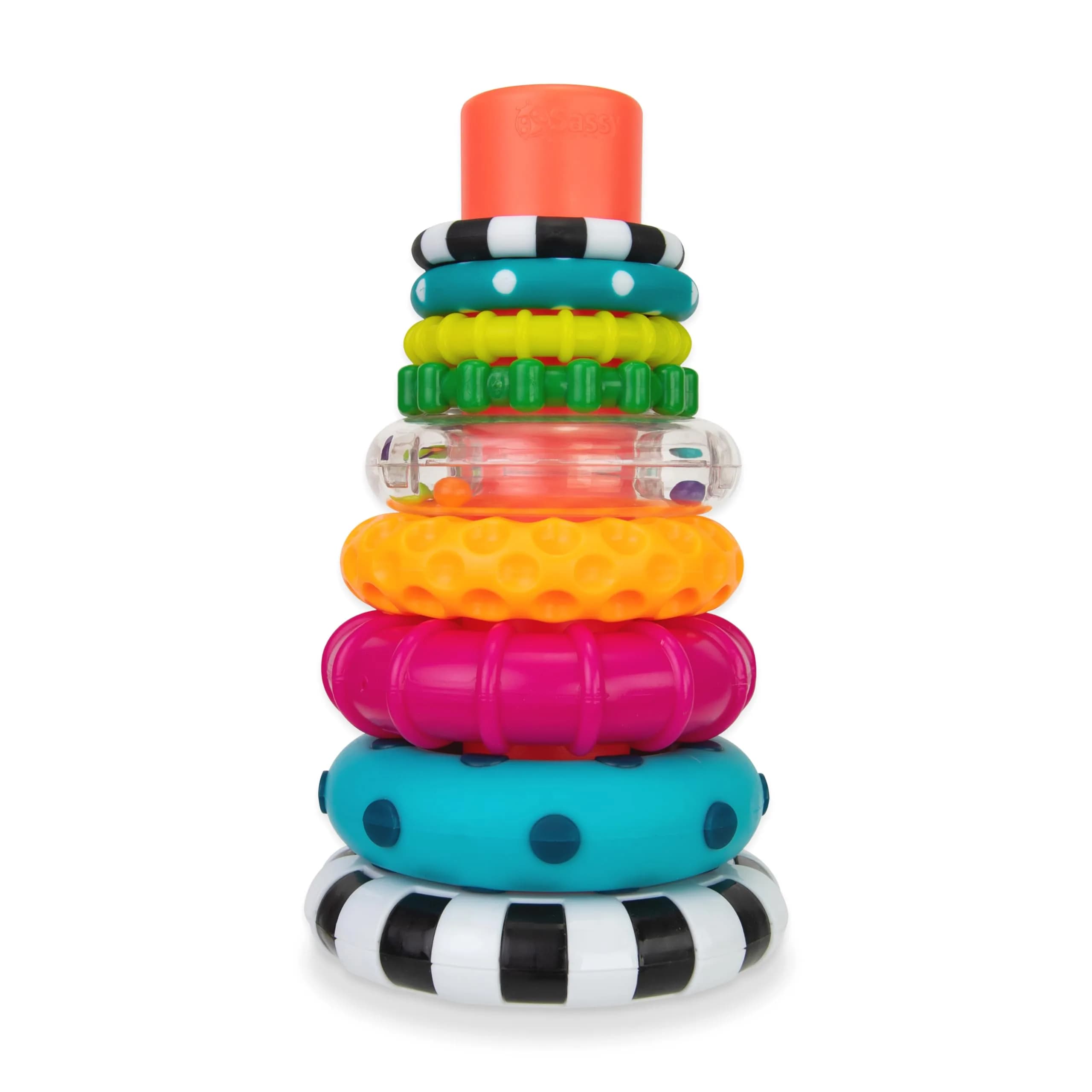 Sassy Stacks of Circles Stacking Ring STEM Learning Toy | 9 Pieces, 6-24 Months - main product image