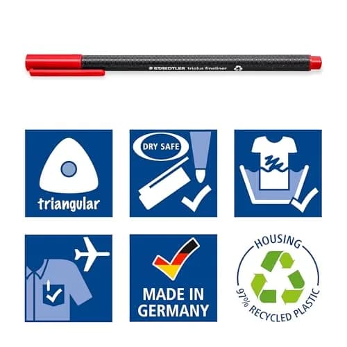 STAEDTLER Triplus Fineliner Superfine Pen 0.3mm | Assorted Colours, Pack of 60, German Quality thumbnail 5