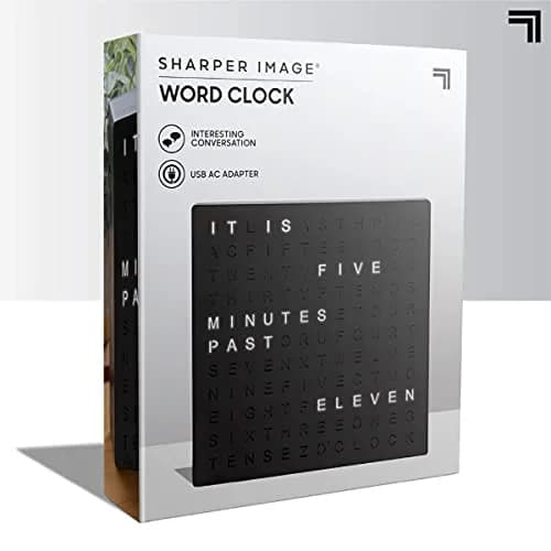 Sharper Image LED Word Digital Clock 7.75" Black Finish | Modern Time Display with Illuminated Words thumbnail 8