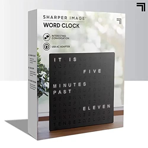 Sharper Image LED Word Digital Clock 7.75" Black Finish | Modern Time Display with Illuminated Words thumbnail 9